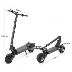 Ausom L2 Dwusilnikowa składana hulajnoga elektryczna, silnik 2*800W, 20km/h, bateria 48V 15,6Ah, opony 10x3 Cali, zasięg 70km